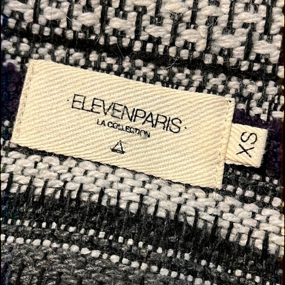 Eleven Paris Teofil Tweed Striped Moto Jacket, Asymmetrical Zip, Relaxed Fit XS - Picture 10 of 15